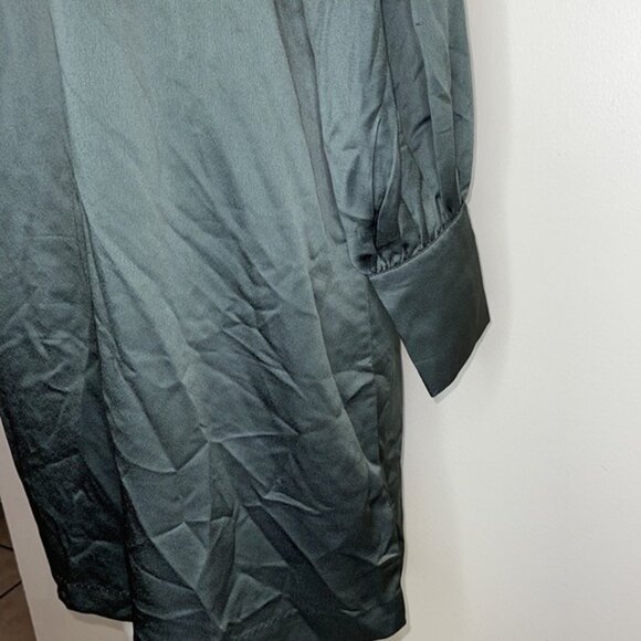 H&M Long Sleeve Green Dress Size M - Picture 4 of 9